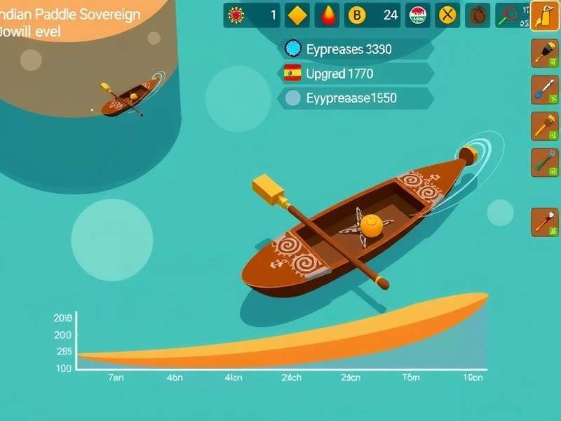 Indian Paddle Sovereign gameplay screenshot showing vibrant colors and traditional elements